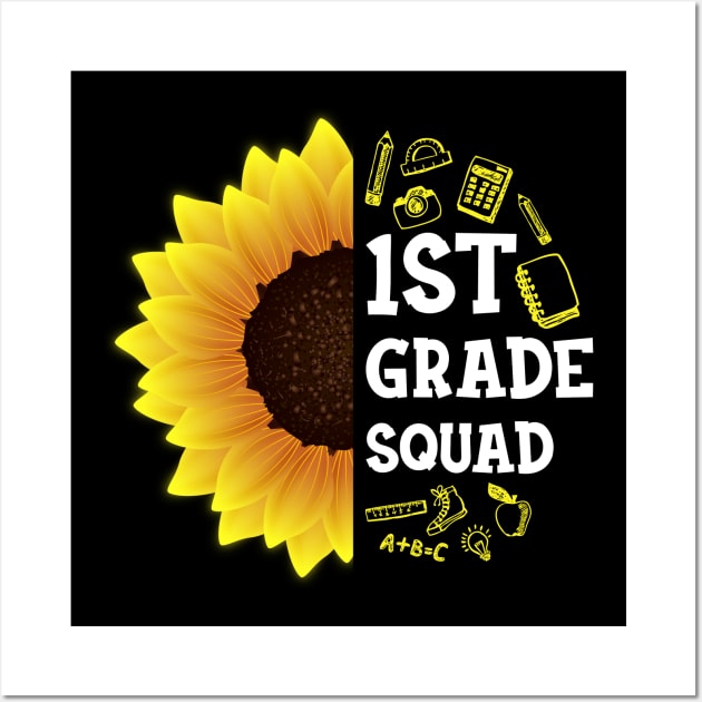 1st Grade Sunflower Students Teachers first day of school Wall Art by hardyhtud